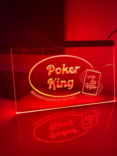 Customer photo review of Personalized Man Cave Two Colors LED Signs (Three Sizes)