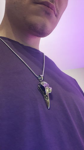 Customer photo review of VINTAGE RAVEN SKULL  NECKLACE