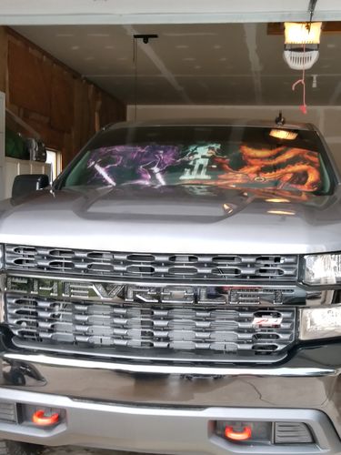 Customer photo review of Naruto Vs Sasuke Car Sun Shade Susanoo Vs Kurama Car Accessories