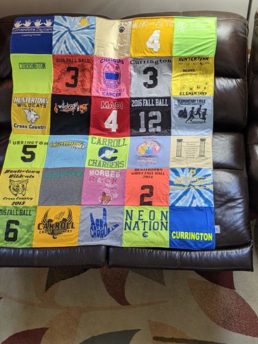 T-shirt quilt featuring carroll chargers, currington by Malissa from IN
