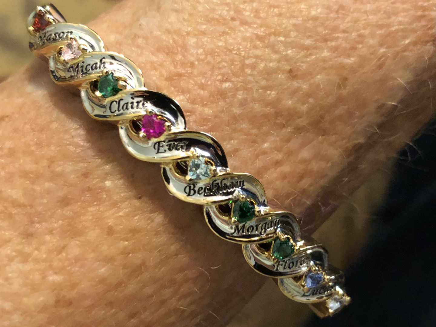 Customer photo review of Tiny Gemstone Pendant