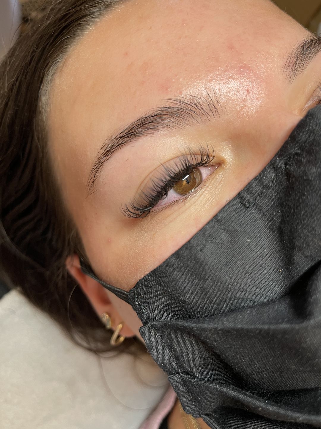 Customer photo review of 0.25 Flat Split Tip Cashmere Eyelash Extensions (16 lines)