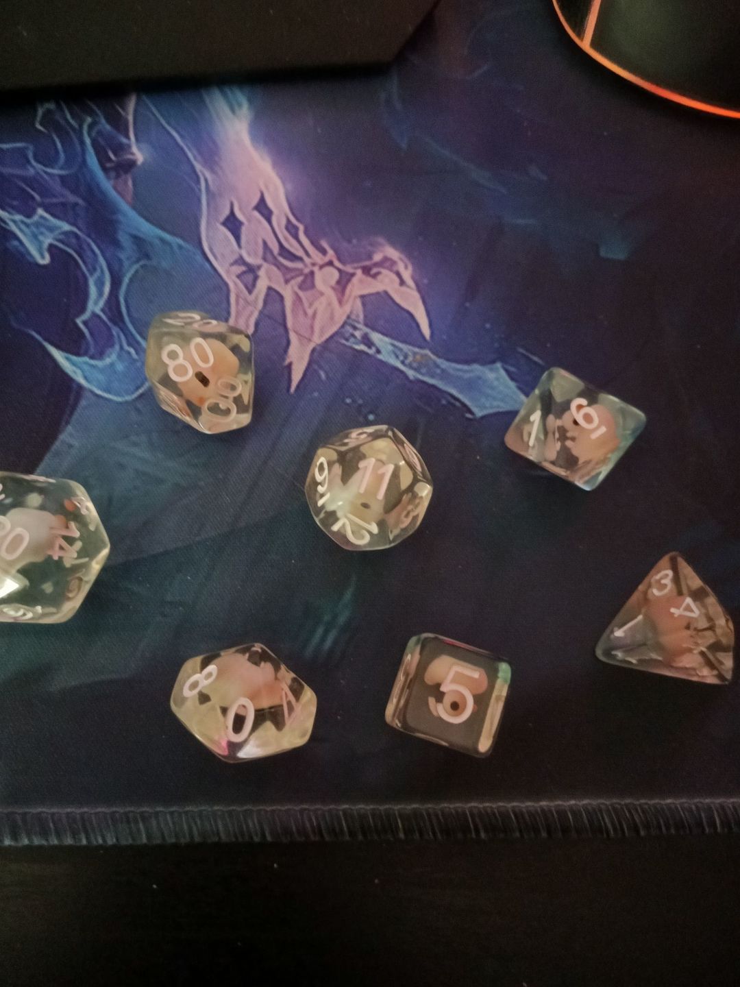Customer photo review of Transparent Ducky - Dice Set