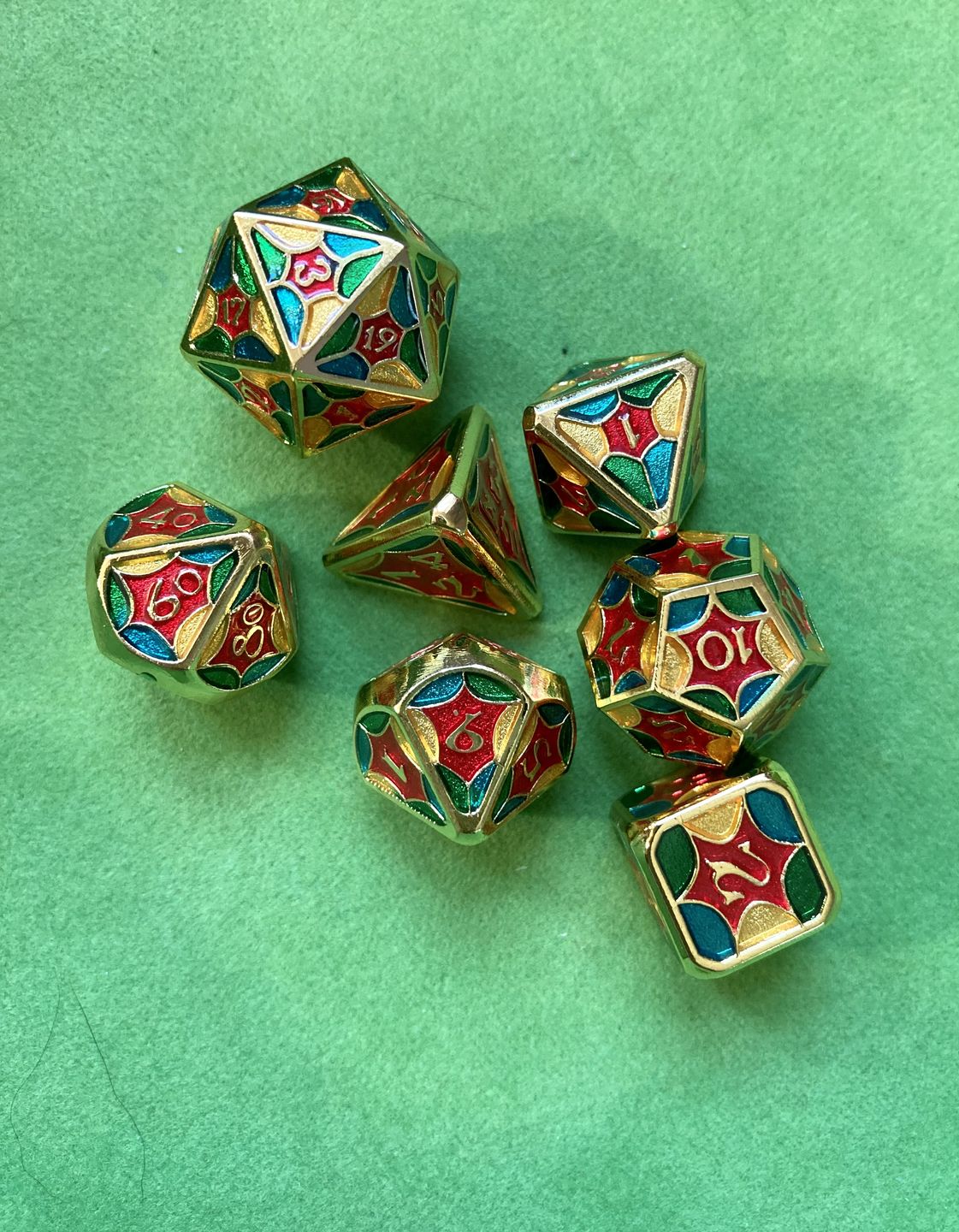 Customer photo review of Jester Chroma - Metal Dice Set