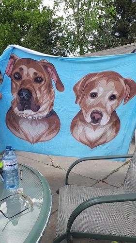 Customer photo review of Custom Pet Print Fleece Blanket