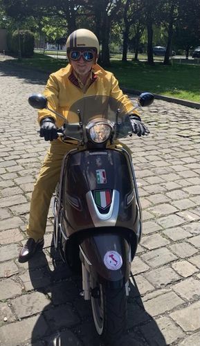 Customer photo review of Mens Classic Harrington Jacket - Canary Yellow