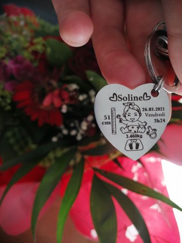 Customer photo review of Porte-Clé Personnalisé Mon Bébé