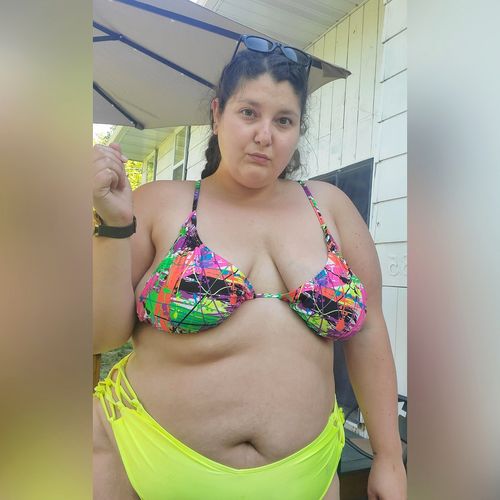 Customer photo review of Paint Splatter Triangle Top