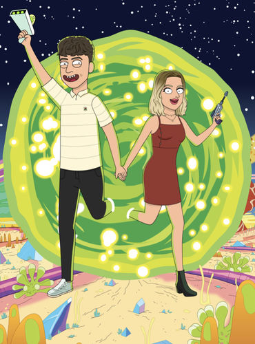 Customer photo review of 'Rick and Morty' Custom Portrait