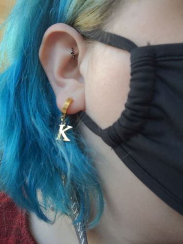 Customer photo review of Mister Initial Earring
