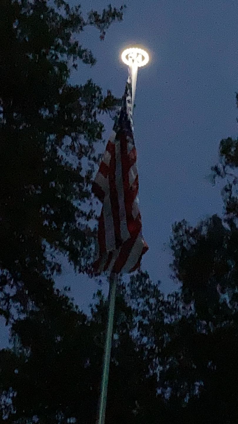 Customer photo review of 42 LED Outdoor Solar Power Flag Pole Lights