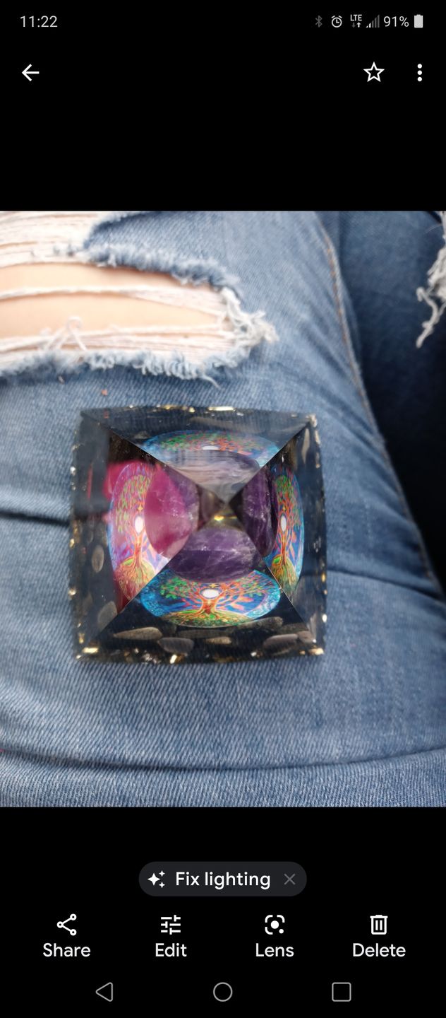 Customer photo review of EMF Protection Galaxy Orgone Pyramid