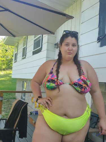 Customer photo review of Neon Yellow Side Tie Bottom
