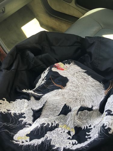 Customer photo review of Okami White Wolf Bomber Jacket