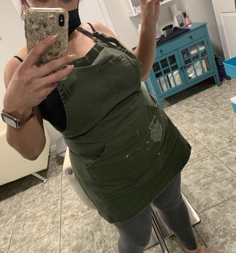 Customer photo review of Olive Green Apron Pre Order
