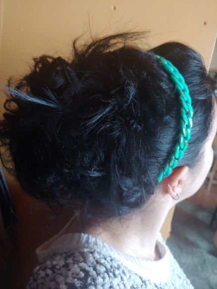 Customer photo review of Messy Bun Scrunchies Ponytail Holder Hair Pieces For Women