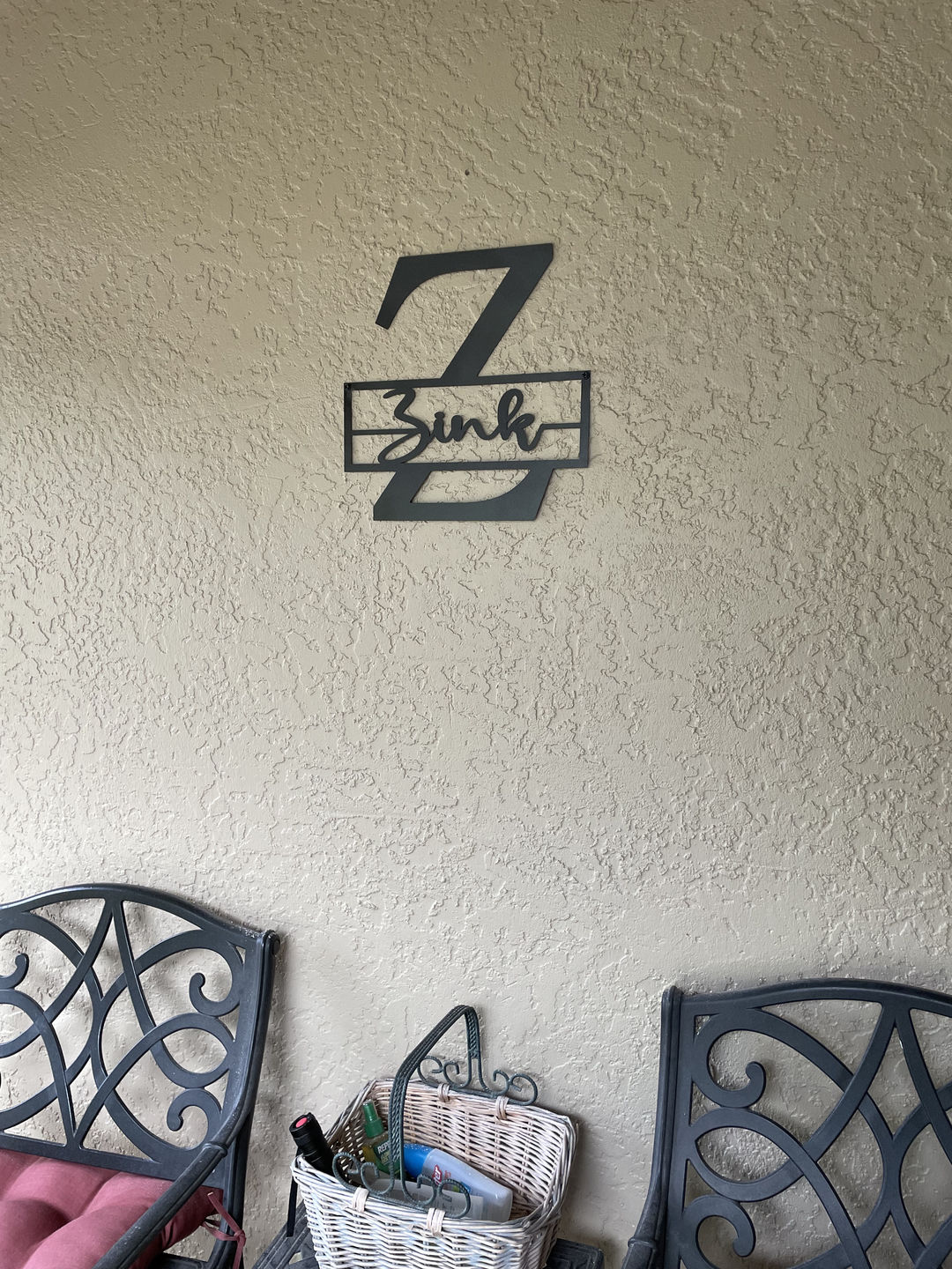 Customer photo review of Script Letter Monogram - 2 Sizes