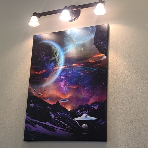 Customer photo review of Beam Me Up Canvas Set