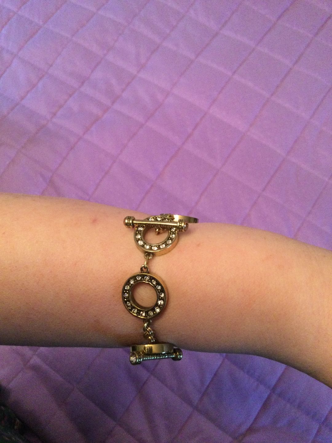 Customer photo review of HEIDI DAUS®"Toggle Extenders" Crystal Toggle Extender