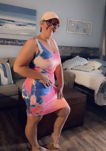 Customer photo review of Tie Dye Midi Dress