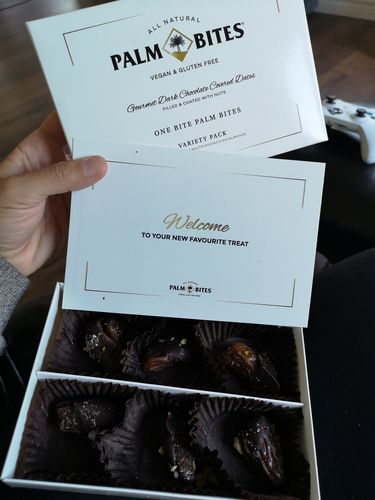 Customer photo review of One Bite Palm Bites | Variety Pack