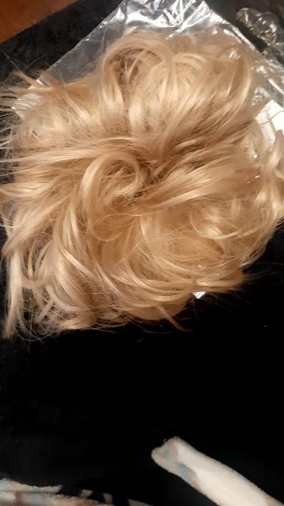 Customer photo review of Messy Bun Scrunchies Ponytail Holder Hair Pieces For Women