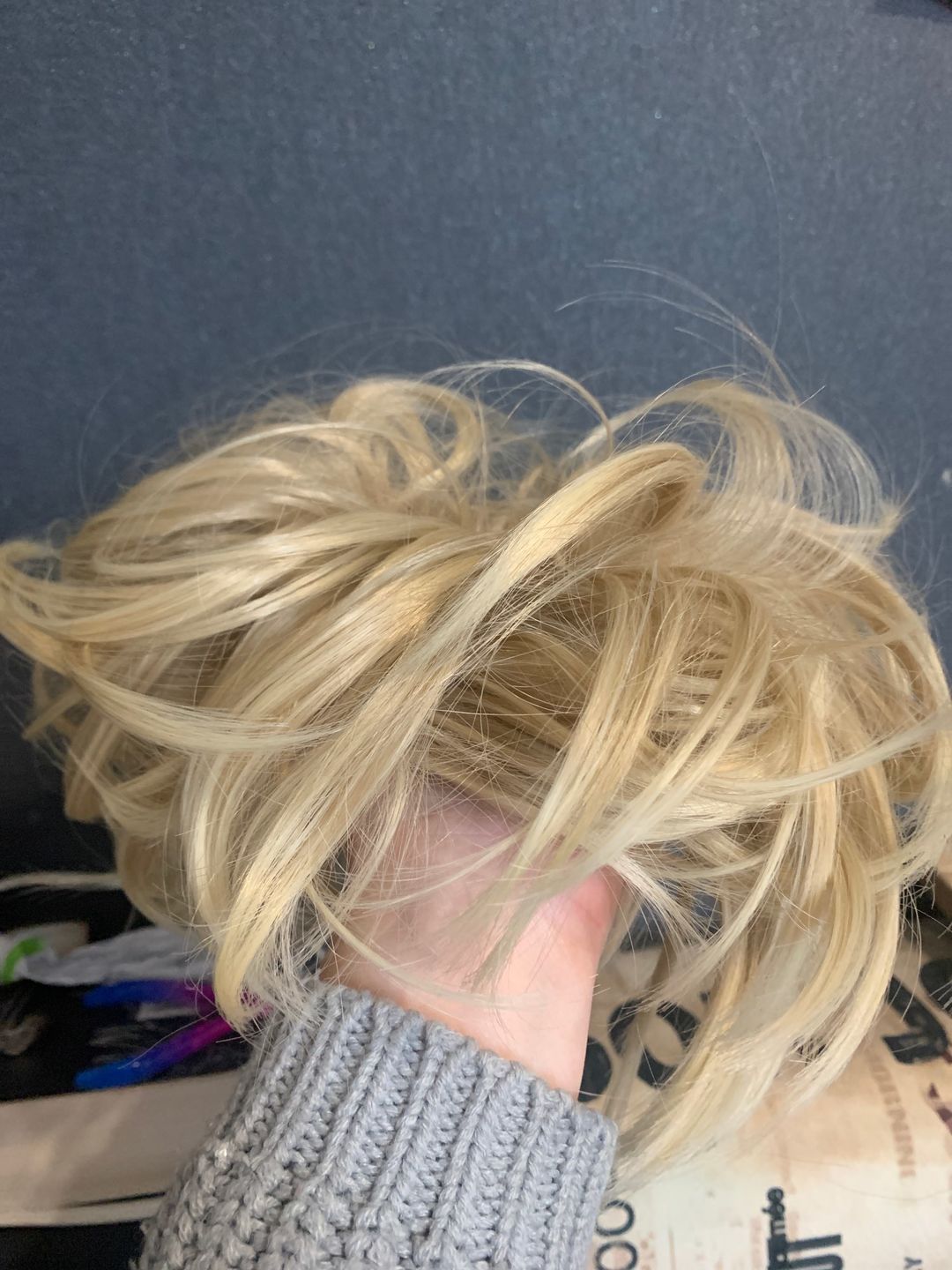 Customer photo review of Messy Bun Scrunchies Ponytail Holder Hair Pieces For Women