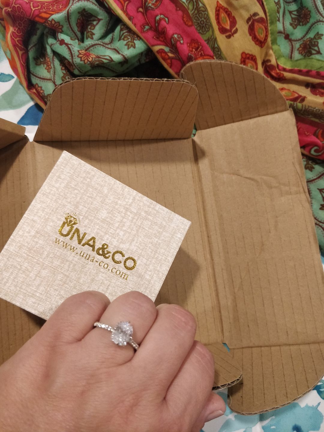 Customer photo review of European and American fashion new rectangular CVD diamond ring