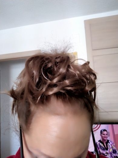 Customer photo review of Messy Bun Scrunchies Ponytail Holder Hair Pieces For Women