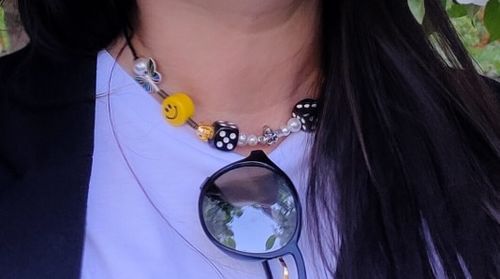 Customer photo review of Omirad Butterfly Skull Dice Pearl Smiley Necklace/Bracelet