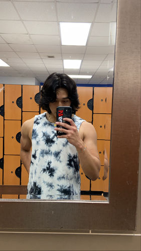 Customer photo review of 321 Tie Dye Bloc Cut Off Tanks