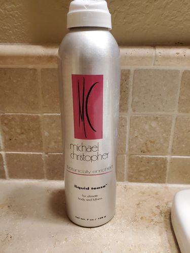 Customer photo review of Michael Christopher Liquid Tease Hair Volume Spray