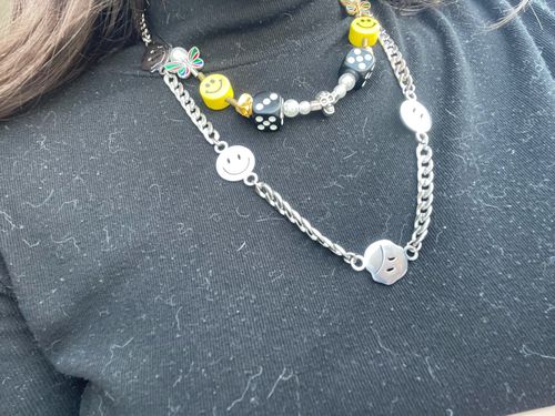 Customer photo review of Omirad Butterfly Skull Dice Pearl Smiley Necklace/Bracelet