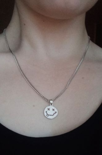 Customer photo review of Omirad Smiley Face Necklace