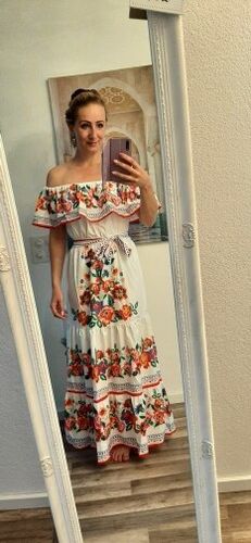 Customer photo review of Off Shoulder Maxi Dress Off Shoulder Floral Dress