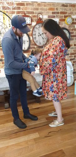 Customer photo review of Long Sleeve Nursing and Maternity Smock Dress