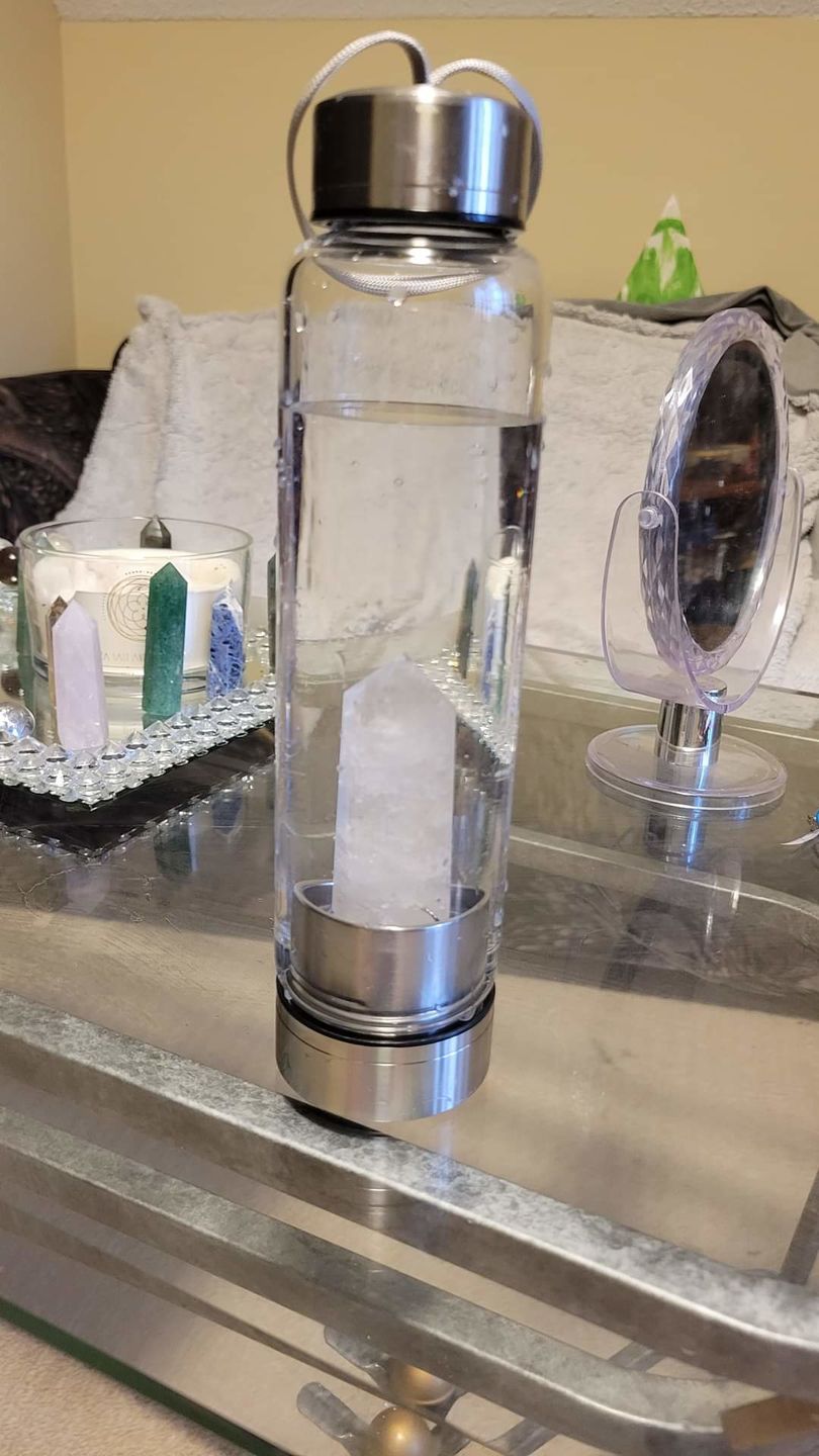 Customer photo review of Crystal Wand Water Bottle + Protective Sleeve (Stainless Steel)