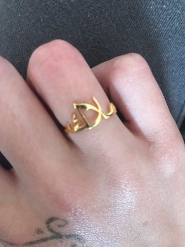 Customer photo review of Bague anneau à prénom arabe personnalisable
