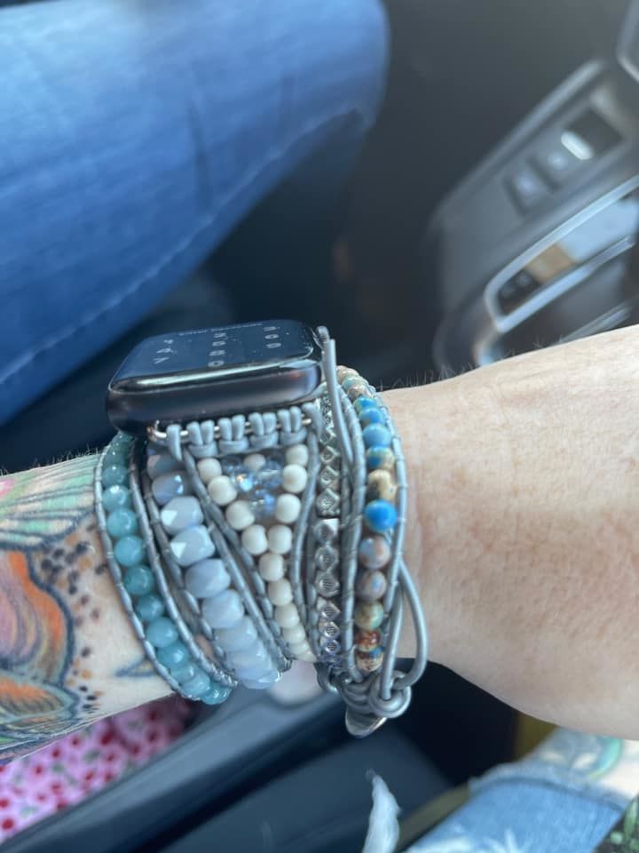 Customer photo review of Healing Topaz Apple Watch Strap
