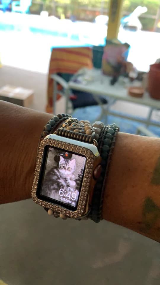 Customer photo review of Healing Topaz Apple Watch Strap