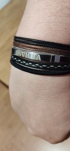 Customer photo review of Bracelet homme personnalisable en simili cuir et acier chirurgical