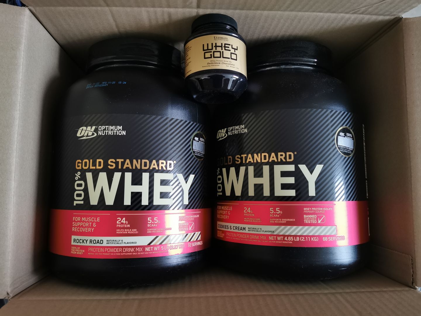 Customer photo review of Optimum Nutrition Gold Standard 100% Whey Proteina 5 Lb