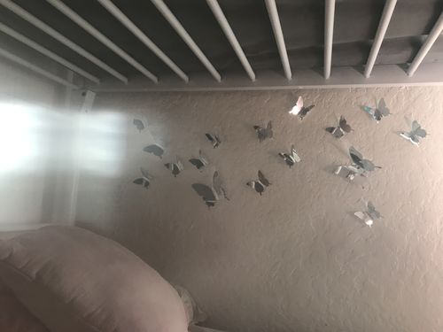 Customer photo review of Butterfly Mirror Wall Decals (48 Pieces)