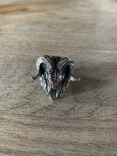 Customer photo review of CROSS RAM SKULL RING