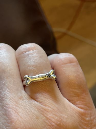 personalized bone shaped name ring