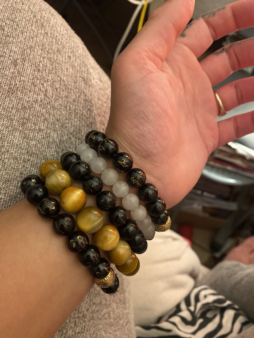 Customer photo review of Natural White Chalcedony Positivity Bracelet