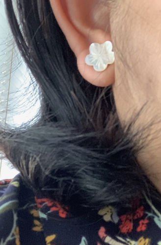 Customer photo review of Gumamela Mother of Pearl Earrings