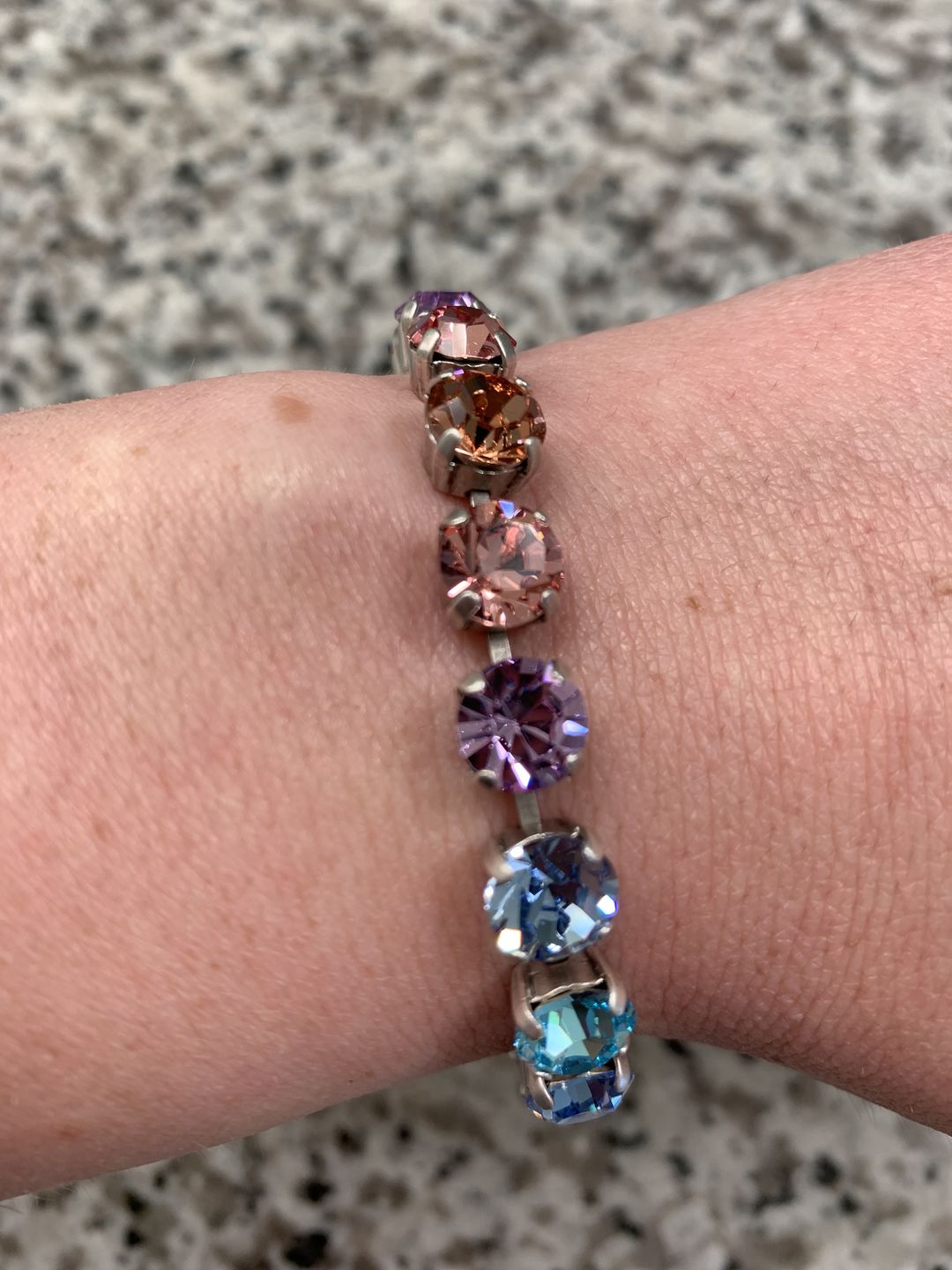 Customer photo review of Arista Bracelet in Cotton Candy Ombré