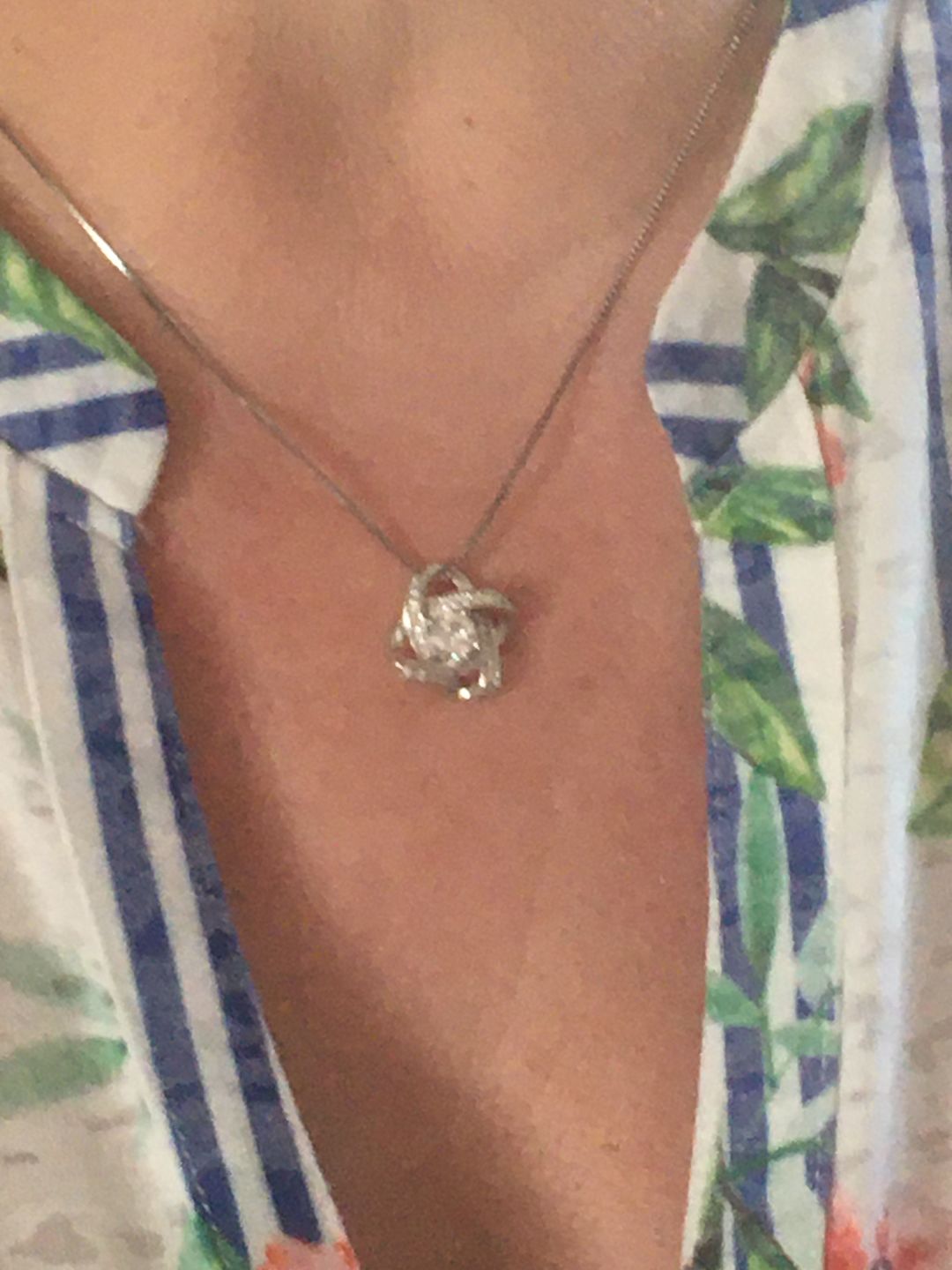 Customer photo review of "To my Wife" - Silver Love knot necklace