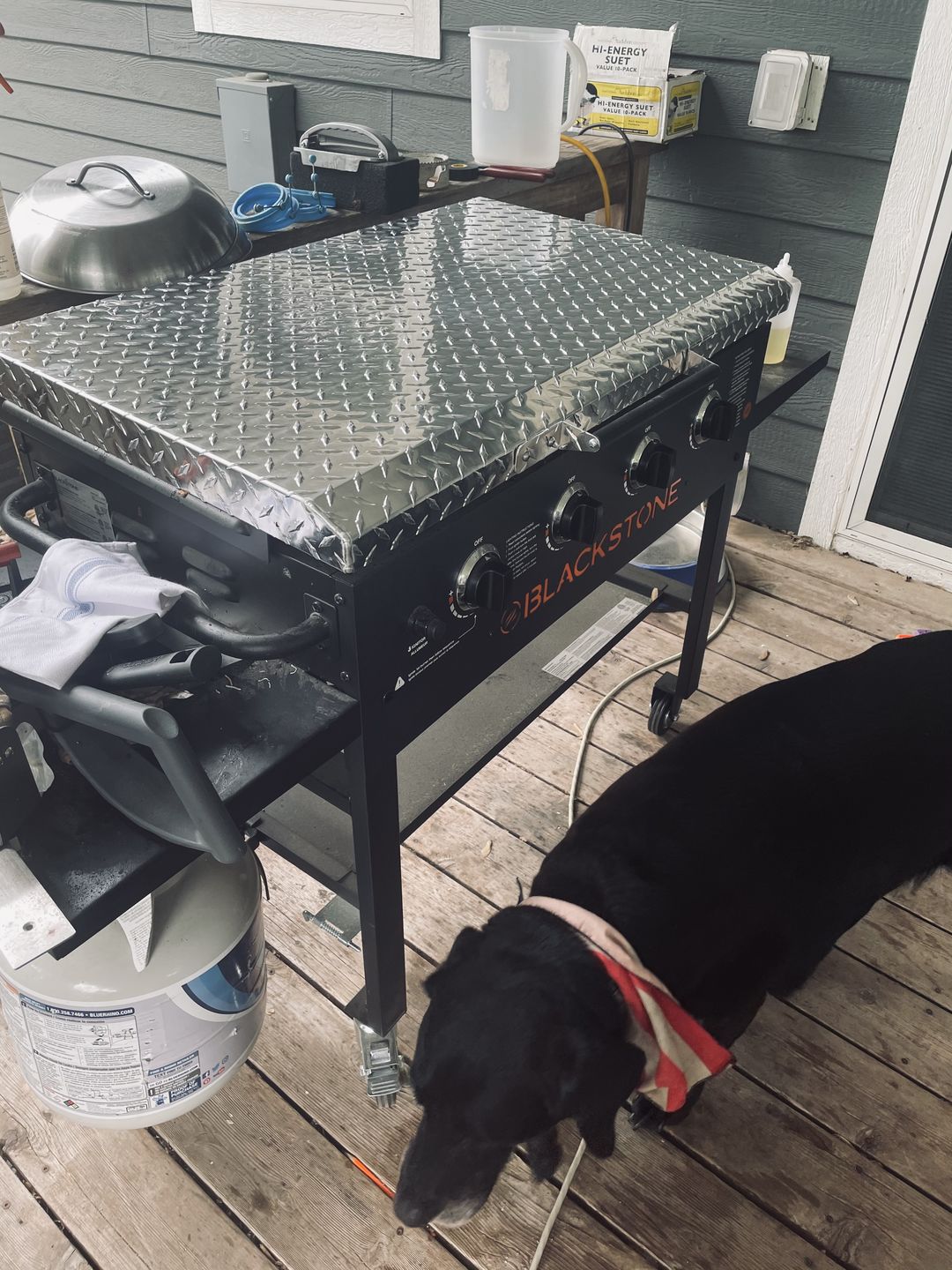Customer photo review of GriddleGuard Diamond Plate Hard Cover Lid for Blackstone 36" Griddle